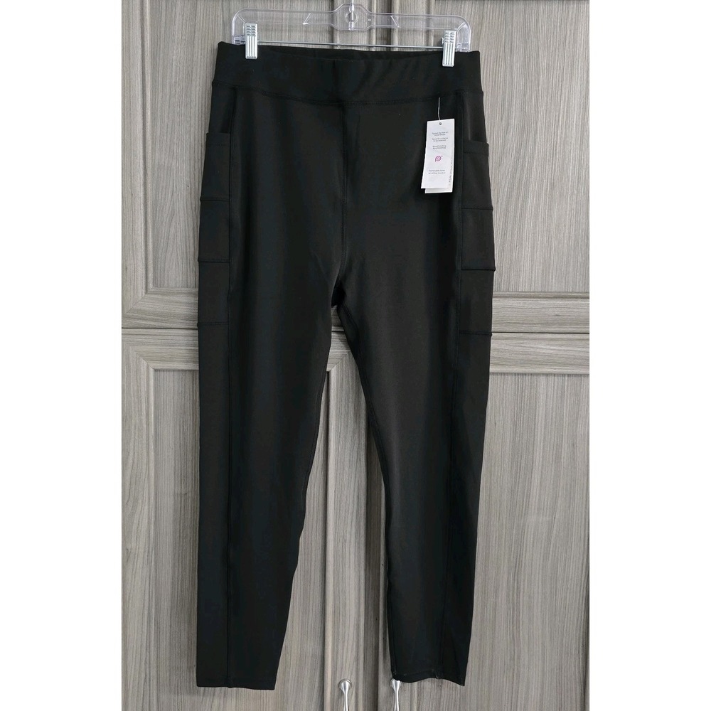 PopFit NWT Womens Athleisure Wear 2XL All Black Sleek Form Flattering 7/8